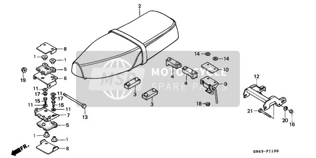 77302124000, Bevestigingsrin, Zitting, Honda, 1